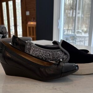 Geox and Aldo -Black Wedge and suede sparkly - 8.5